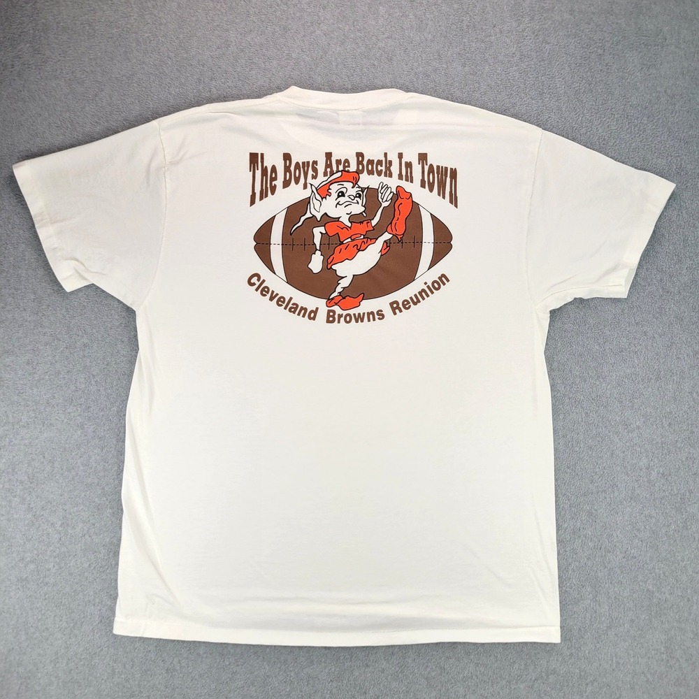 Delta Cleveland Browns T Shirt Mens XL White Brownie The Elf Reunion Graphic Tee